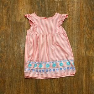 Pink striped flower dress 5t